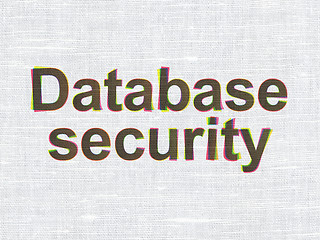 Image showing Security concept: Database Security on fabric texture background