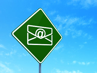 Image showing Business concept: Email on road sign background