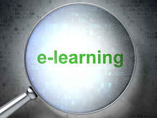 Image showing Education concept: E-learning with optical glass