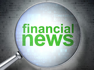 Image showing News concept: Financial News with optical glass