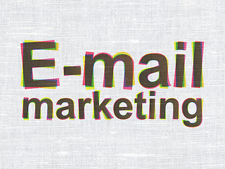 Image showing Marketing concept: E-mail Marketing on fabric texture background