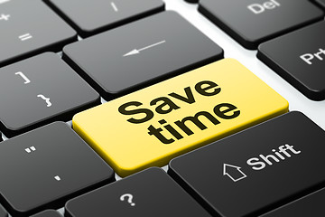 Image showing Timeline concept: Save Time on computer keyboard background