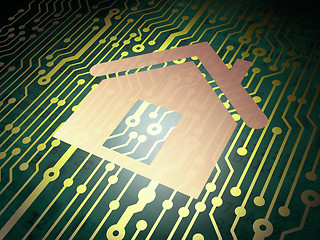 Image showing Protection concept: circuit board with Home