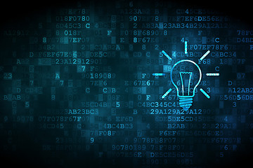 Image showing Business concept: Light Bulb on digital background