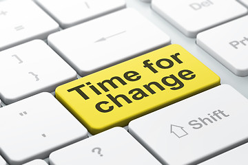 Image showing Time concept: Time for Change on computer keyboard background