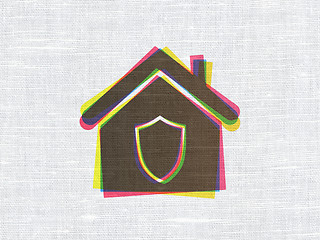 Image showing Finance concept: Home on fabric texture background