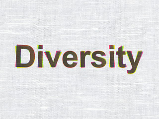 Image showing Business concept: Diversity on fabric texture background