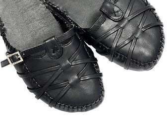 Image showing black slipon shoes