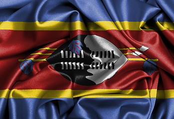 Image showing Satin flag, three dimensional render