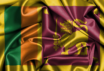 Image showing Satin flag, three dimensional render