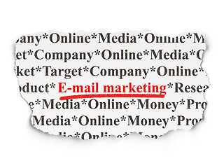 Image showing E-mail Marketing on Paper background