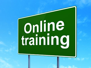 Image showing Education concept: Online Training on road sign background