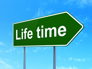 Image showing Life Time on road sign background