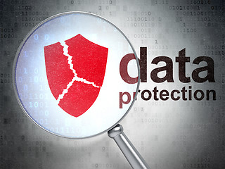 Image showing Safety concept: Broken Shield and Data Protection optical glass