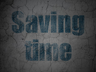 Image showing Timeline concept: Saving Time on grunge wall background