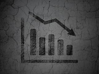 Image showing Marketing concept: Decline Graph on grunge wall background