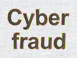 Image showing Security concept: Cyber Fraud on fabric texture background