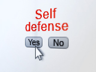 Image showing Safety concept: Self Defense on digital computer screen