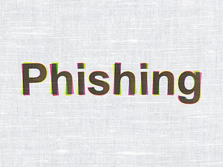 Image showing Privacy concept: Phishing on fabric texture background