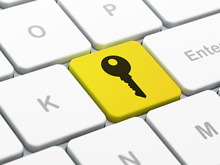 Image showing Security concept: Key on computer keyboard background