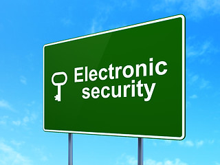 Image showing Privacy concept: Electronic Security Key road sign background
