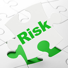 Image showing Finance concept: Risk on puzzle background