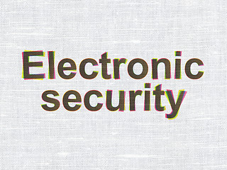 Image showing Safety concept: Electronic Security on fabric texture background