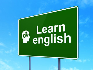 Image showing Education concept: Learn English and Head Gears on road sign