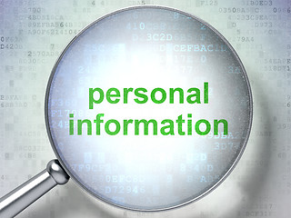 Image showing Privacy concept: Personal Information with optical glass