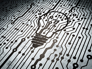 Image showing Business concept: circuit board with Light Bulb