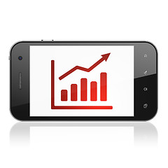 Image showing Advertising concept: Growth Graph on smartphone