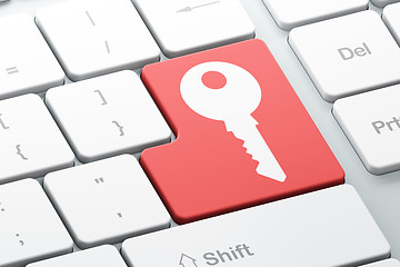 Image showing Privacy concept: Key on computer keyboard background