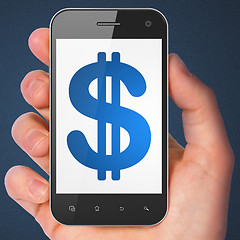 Image showing Currency concept: Dollar on smartphone