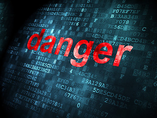 Image showing Security concept: Danger on digital background