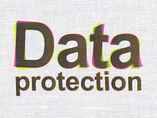 Image showing Security concept: Data Protection on fabric texture background