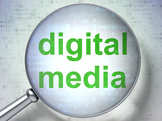 Image showing Marketing concept: Digital Media with optical glass