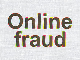 Image showing Security concept: Online Fraud on fabric texture background