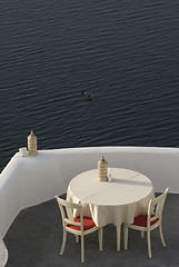 Image showing santorini incredible view restaurant dining