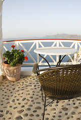 Image showing santorini incredible view restaurant dining