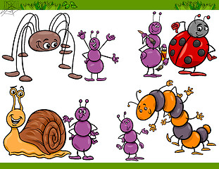 Image showing happy insects set cartoon illustration