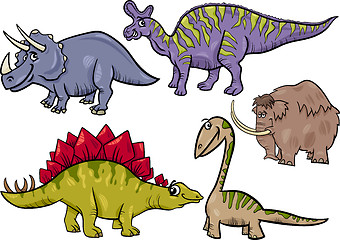 Image showing prehistoric set cartoon illustration