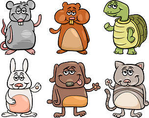 Image showing cute pets set cartoon illustration