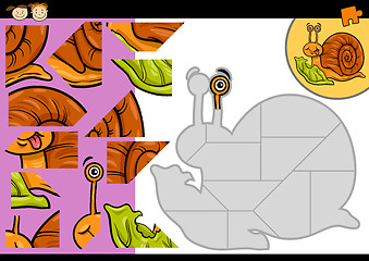 Image showing cartoon snail jigsaw puzzle game