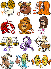 Image showing horoscope zodiac signs set