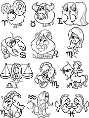 Image showing horoscope zodiac signs set