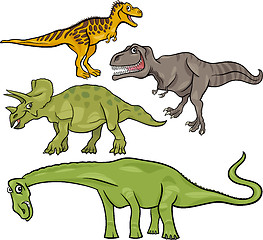 Image showing prehistoric dinosaurs cartoon set