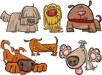 Image showing funny dogs set cartoon illustration