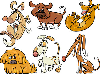 Image showing cute dogs set cartoon illustration