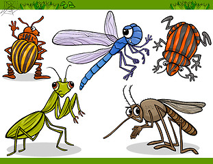 Image showing happy insects set cartoon illustration