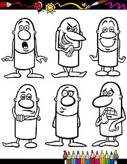 Image showing cartoon emotions set for coloring book
